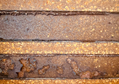Photographie de textures naturelles, plafond rouillé de blockhaus