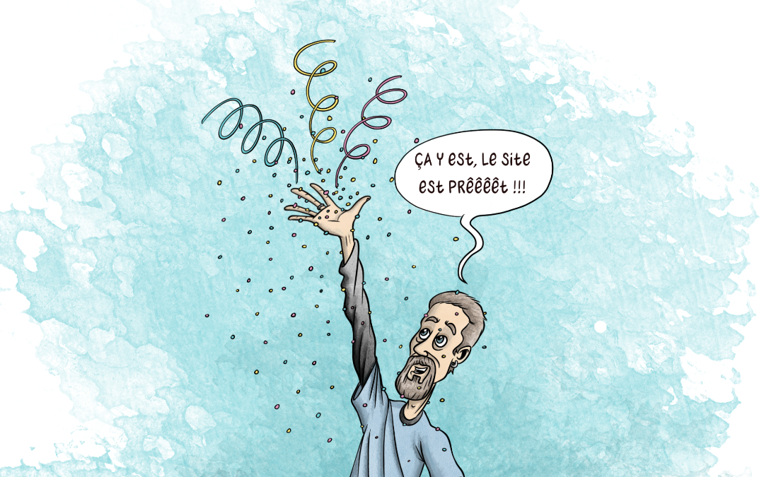 homme lance confettis et serpentin en illustration ouverture site internet fabientrarieux.art paysage