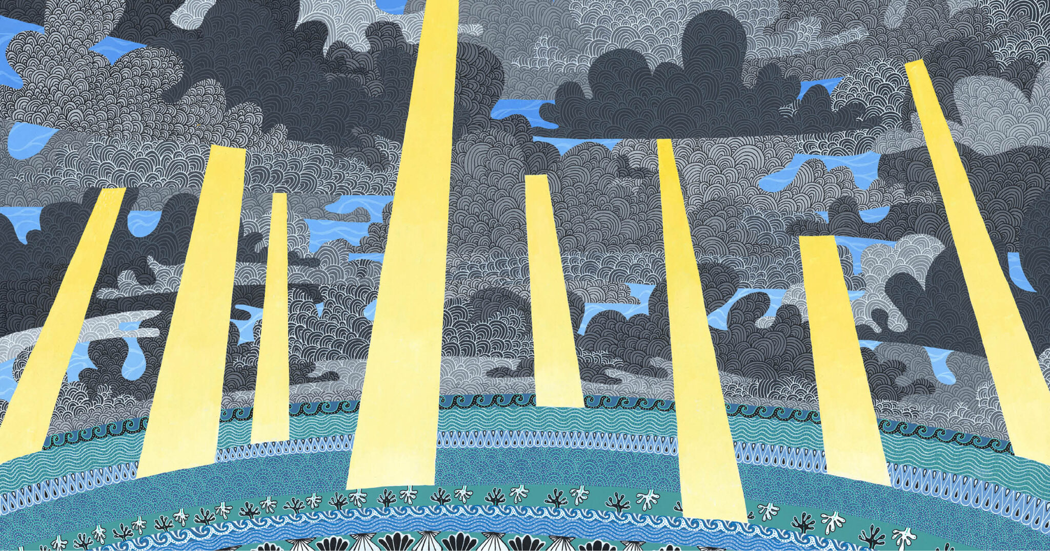 Peinture mandala artisanale sur bois par l'artiste Fabien Trarieux