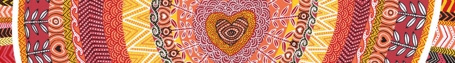 ce site permet l’achat peinture originale image de la bannière de la boutique en ligne de fabien trarieux. une image représentant un détail du tableau "dans les yeux de ma mère", soit un oeil central qui se transfrome au fur et à mesure de cernes de couleurs différentes avec des détails en noir et blanc, symbolisant plusieurs motifs en lien avec le thème.